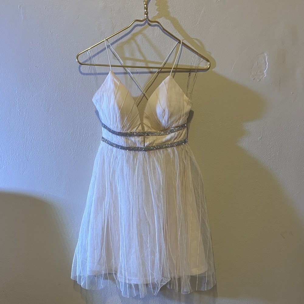 AKIRA White and Silver Dress